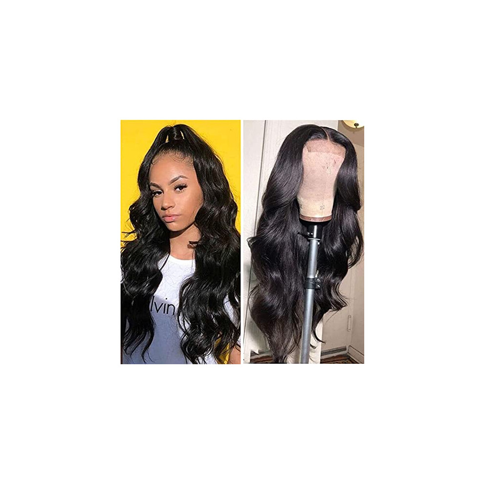 Lace Front Wigs Human Hair Brazilian Body Wave 4x4 Closure Wig Natural Hairline 24 Inch