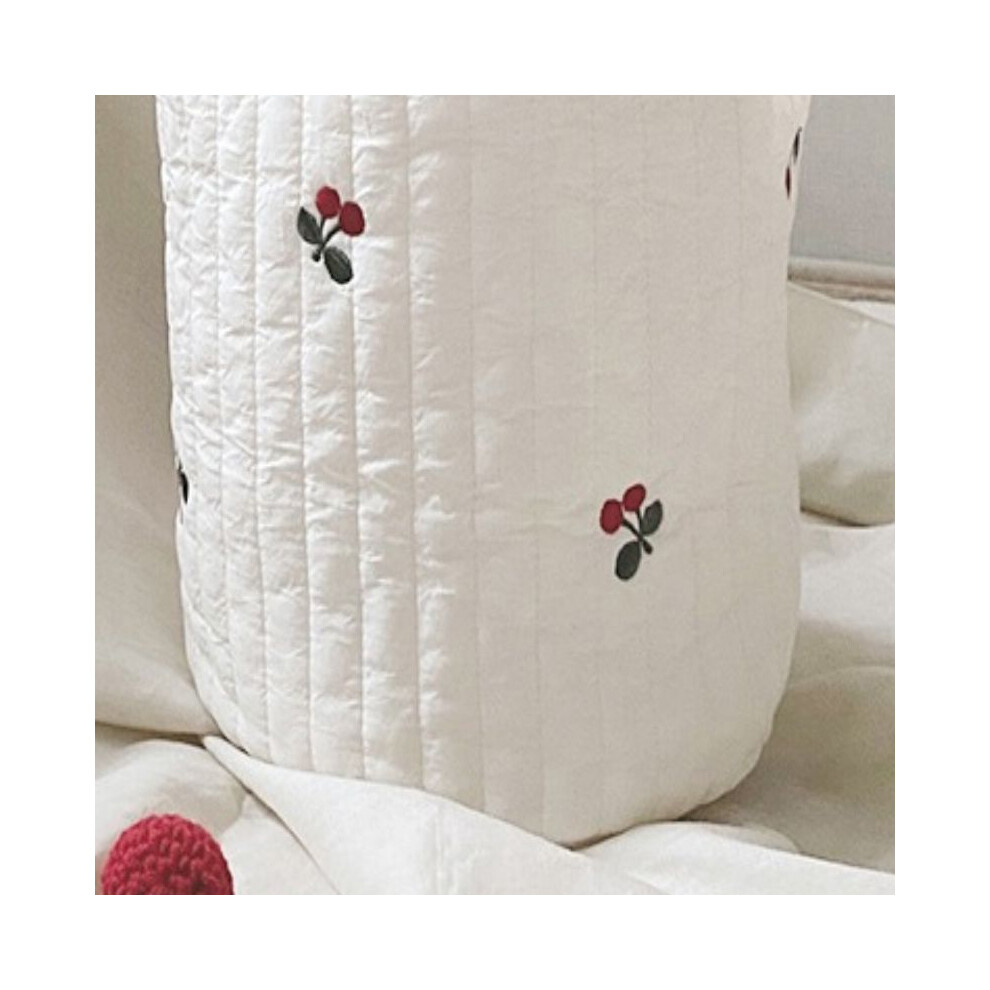 Baby Bottle Storage Bag Pure Cotton Bucket Diaper Caddy Cherry Pattern