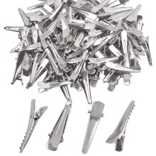 30MM Small Alligator Hair Clips Bulk, 100 Silver Metal Hair Clips for Crafts and Hair Styling
