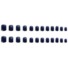 24pcs Square Head Short White Press On Nails, Reusable ABS False Nails for Quick Salon Style