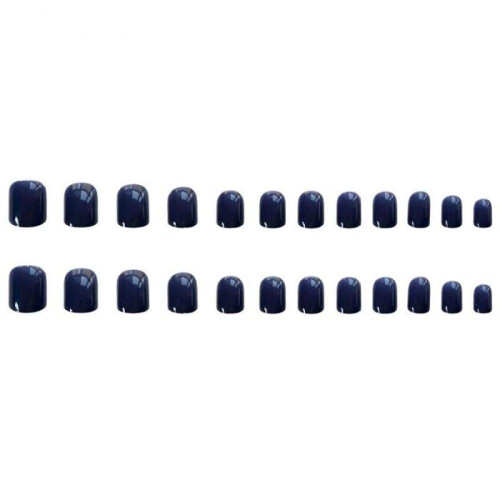 24pcs Square Head Short White Press On Nails, Reusable ABS False Nails for Quick Salon Style