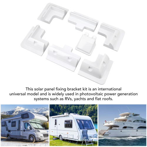 White 7-Piece Solar Panel ABS Corner Bracket Kit