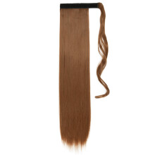32 Inch Straight Clip In Ponytail Extension for Women, Natural Texture Wraparound Hairpiece 140g 12#