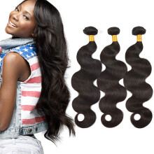 Brazilian Body Wave Virgin Remy Hair 3 Bundles 14 16 18 Inches Natural Unprocessed Extensions