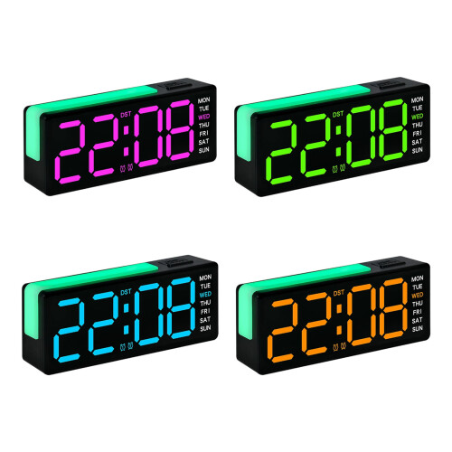 Digital Clock LED Digital Alarm Clock with Day of Week-Blue 2
