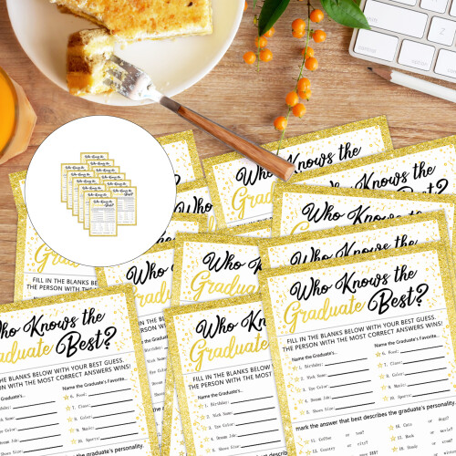 24pcs Who Knows Graduate Best Graduation Game Activity Cards 1