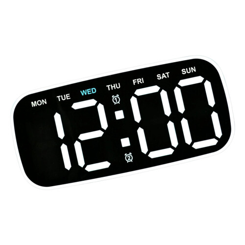 Digital Alarm Clock Electric Desk Clock-2817 black shell whi