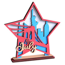 Artistieke houten ster desktop ornament 4 juli Amerikaanse-15