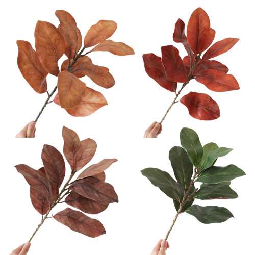 Simulation Magnolia Leaves with Realistic Bud Artificial-Green 1