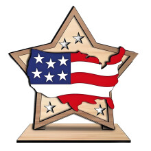 Classical Red White Blue Wood Nationalistic Ornament Perfect-4