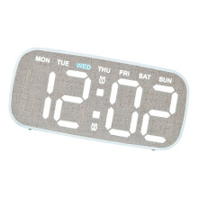 LED Digital Alarm Clock with 4 Brightness-2820 gray B cotton a