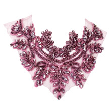 Handmade Fashion Glass Beaded Bodice Rhinestones Applique-No. 7