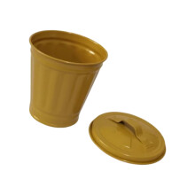 Iron Themed Garbage Bin Two Measurements Offered Practical-Gold