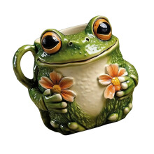 Eleganter Trinkbecher mit großem Fassungsvermögen, Frösche und
