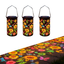 Tournesols colorés en métal Bronze, lumières solaires-3PS