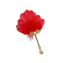 1920s Party Decorative Feathered Hand Fan Perfect For Dance-Red