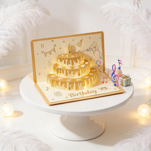 Handmade 3D Birthday Greeting Card With 6 Red Envelope-3 1 2