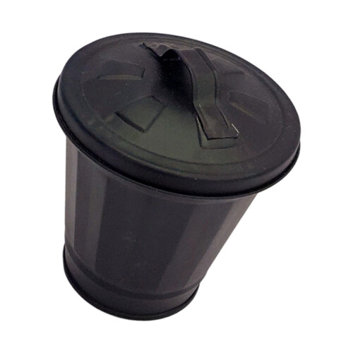 Novelty Iron Garbage Bin Portable For Desk Countertop-Black