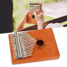 17-Tasten Mahagoni Daumenklavier mit Blumenmuster – Einfach zu spielendes Instrument