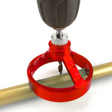Woodworking 3 in 1 Vertical Hole Punch & Drill Guide with 6 Bushing Red