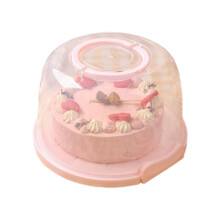 Cake Display Case with Lid and Handle-8 inches taller pink