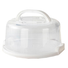 Plastic taarthouder met deksel en handvat voor-Wit 6 inch
