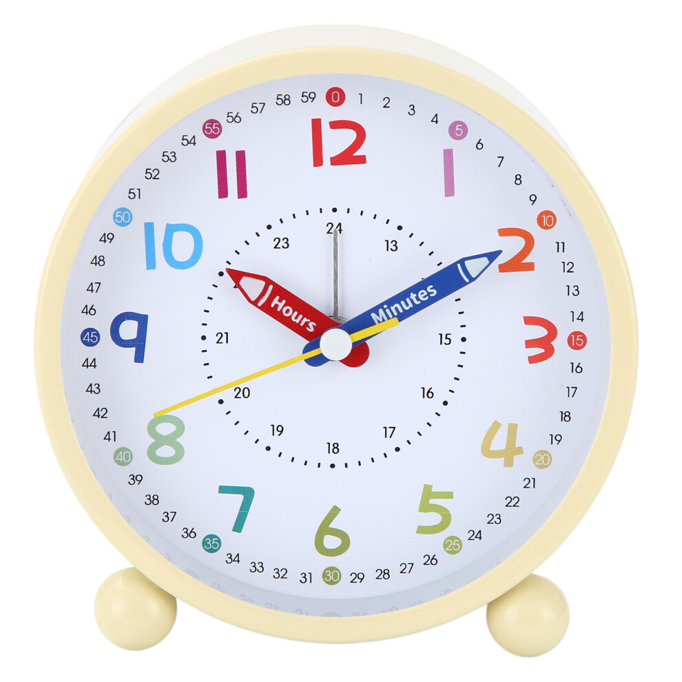Cream Modern Quiet Alarm Clock With Big Number Help Children