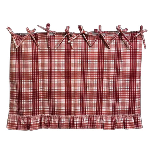 Handcrafted Check Pattern Oven Skirt With Ribbon-oven design A