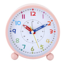 Kleurrijke wekker voor kinderen, stil, geen tikkende,-Roze