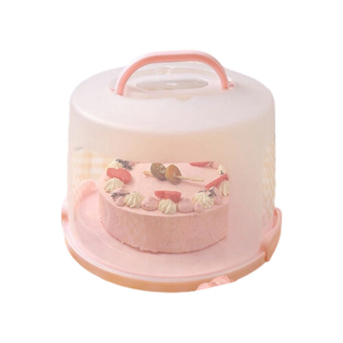 Plastic Dessert Box With Carrying Handle-10 inch pink heighte