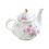 Ergonomic Handle Ceramic Teapot With Floral-pink tea 500ml 1