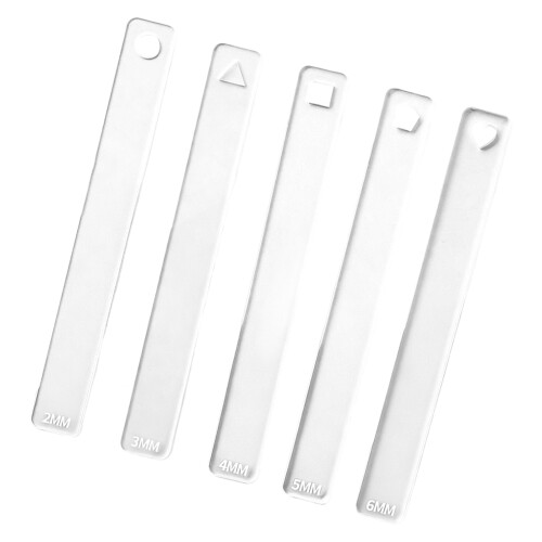 5Pcs Clear Acrylic Clay Thickness Guide Ruler Pottery Thickness