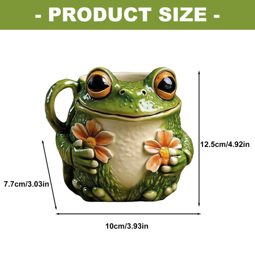 Frogs Pattern Ceramic Mug Drinking Cup Ideal For Hot Drink Or 2