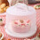 Support à gâteau avec couvercle de-8 pouces de rose plus grand 2