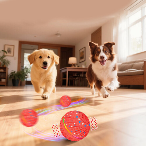 Powerful Bouncing Dog Toy produced From ETPU substance With-Red 2