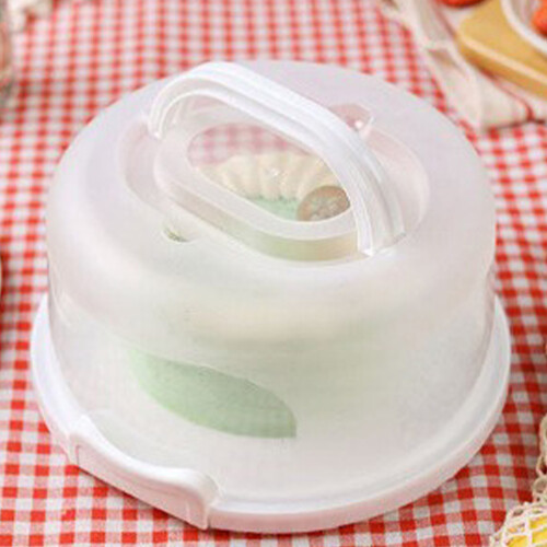 Récipient à gâteau portable avec poignée-10 pouces blanc 2
