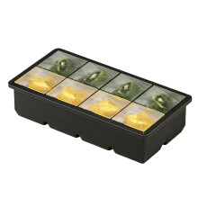 Silicone Large Ice Cubes Tray Mold With Lid Easy-Black 3