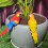 Künstlerische Ara-Vogel-Figur, realistisches Design,-Rot 5