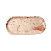 Natural Stone Vanity Organizer With Nonslip-red pink 30x15cm