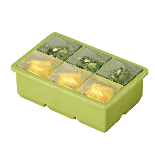 Large Ice Cubes Maker Molds Flexible Removable Design-Green 2