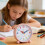 Kids Educational Analog Alarm Clock With Large Display And-Pink 5