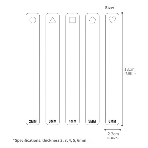 5Pcs Clear Acrylic Clay Thickness Gauge for Pottery Ceramic 2