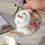 Elegant Floral Embossed Ceramic Teapot-white peony root 1.0L 7