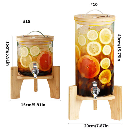 Clear High Borosilicate Glass Beverage Dispenser Drink-1.5L 1