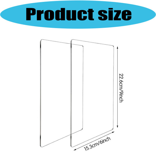 2Pcs Clear Plastic Cutting Sheets 9x6Inch Heat Resistant 2