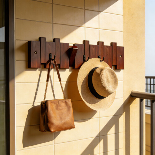Wood Coat Rack Wall Mount,Coat Hooks Hanger Wall-2 1