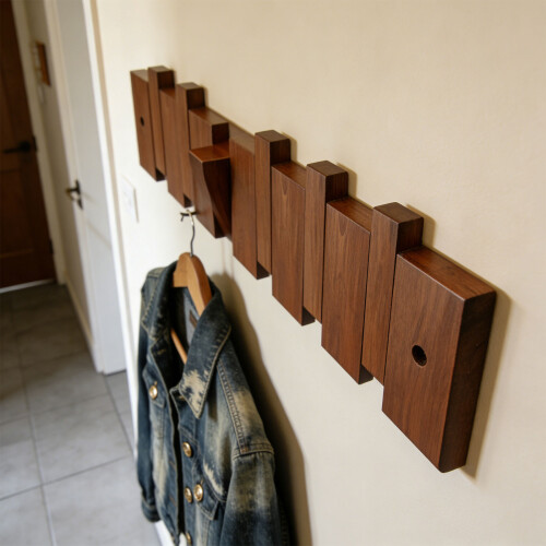 Wood Coat Rack Wall Mount,Coat Hooks Hanger Wall-2 2