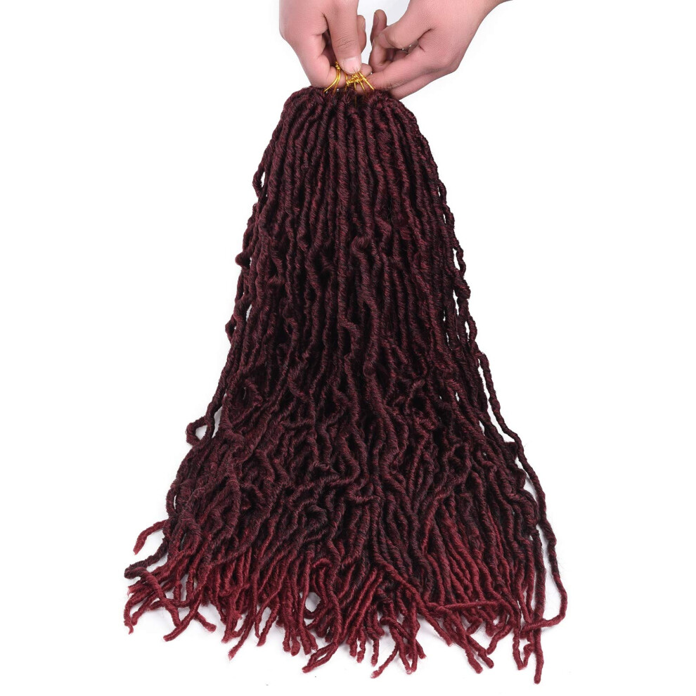 Unisex Black 14 Inch Nu Locs Crochet Hair For Women, Prelooped Soft Braids, Natural Lightweight Style