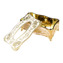 Elegante Europese rozenpatroon tissuedoos ABS kunststof-goudwit