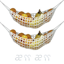 Cotton Meshes Produce Holders With Hook For Cabinet-2 pack